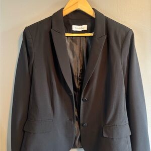 Calvin Klein Classic Black Two-Button Structured Blazer women’s